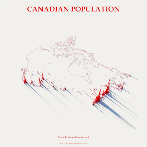 canada population borders