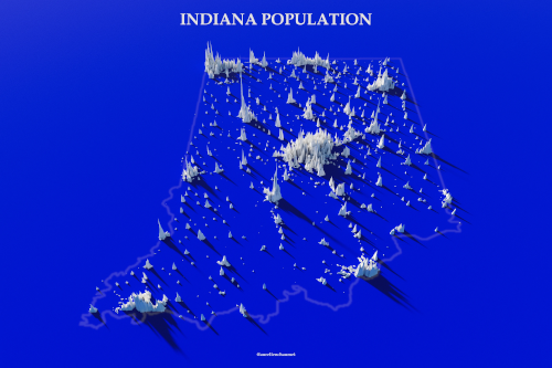 indiana population frontières bleu