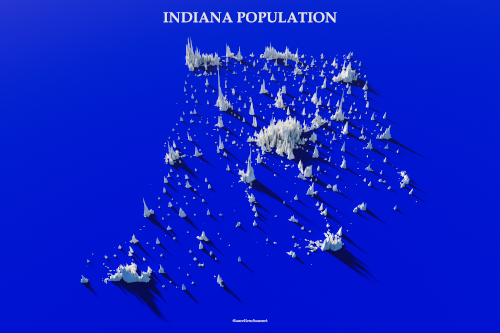 indiana population without border blue