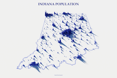 indiana population frontières blanc